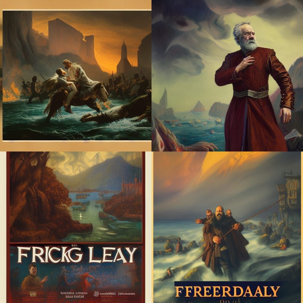 King Lear Poster in Detailed Matte Painting Style