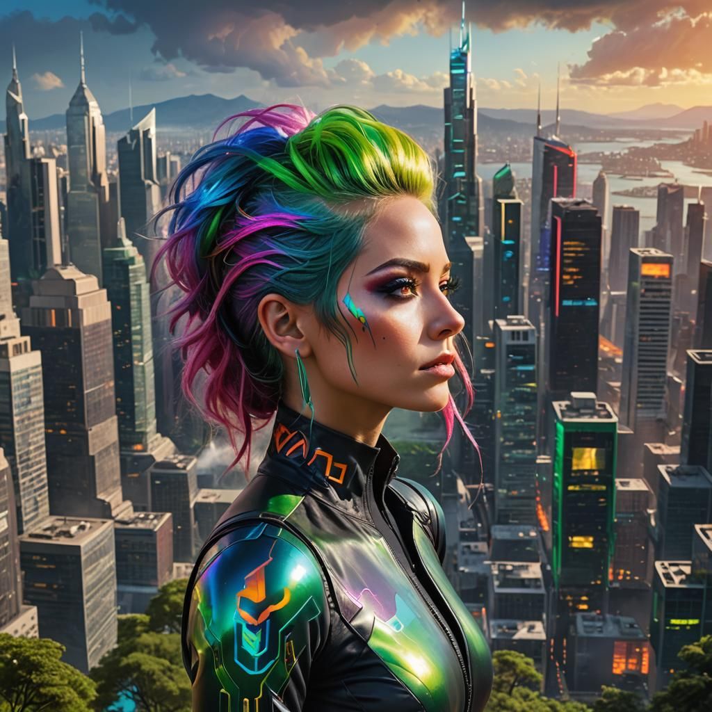 Spark in Futuristic City: Matte Painting