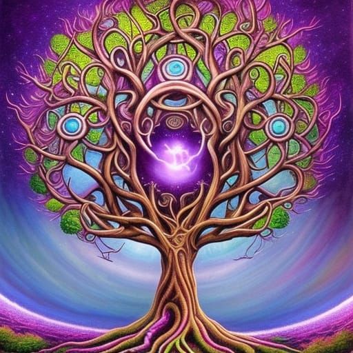 Purple Tree of Life: Digital Matte Painting