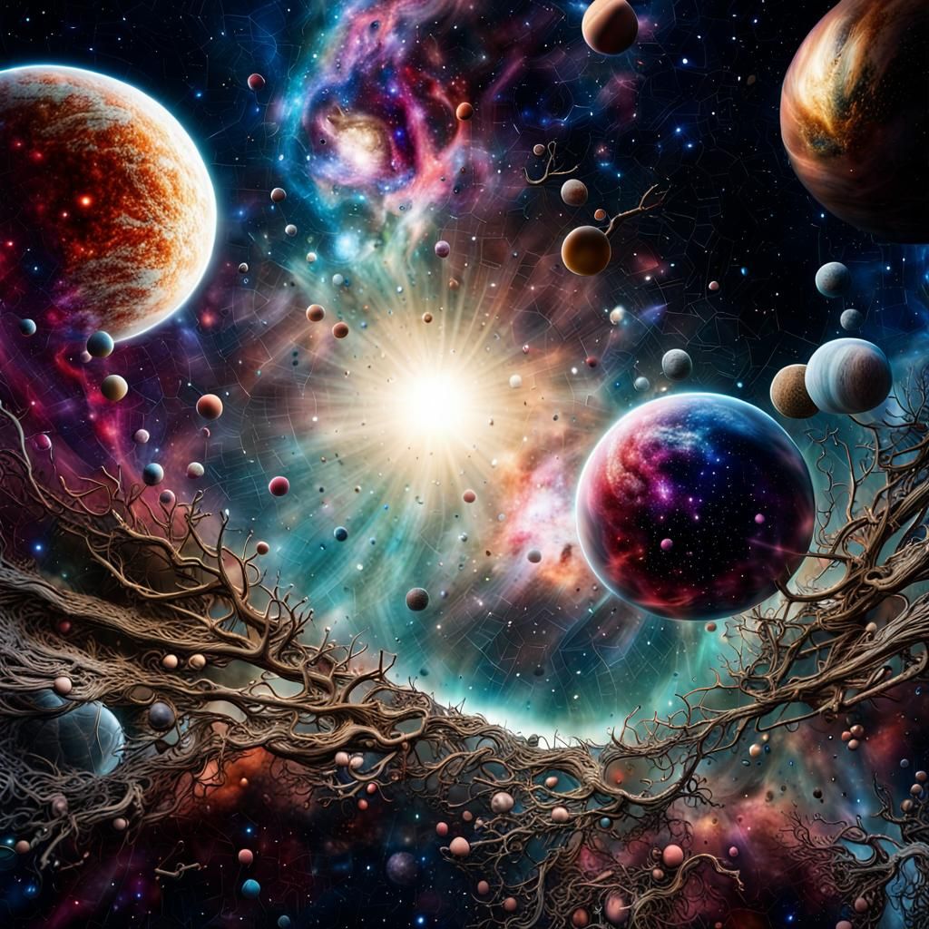 Surreal Digital Universe: Hyperdetailed Composition