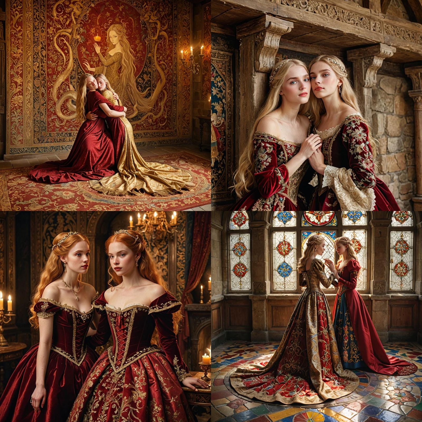 Two Ladies in Medieval Room, Game of Thrones Style