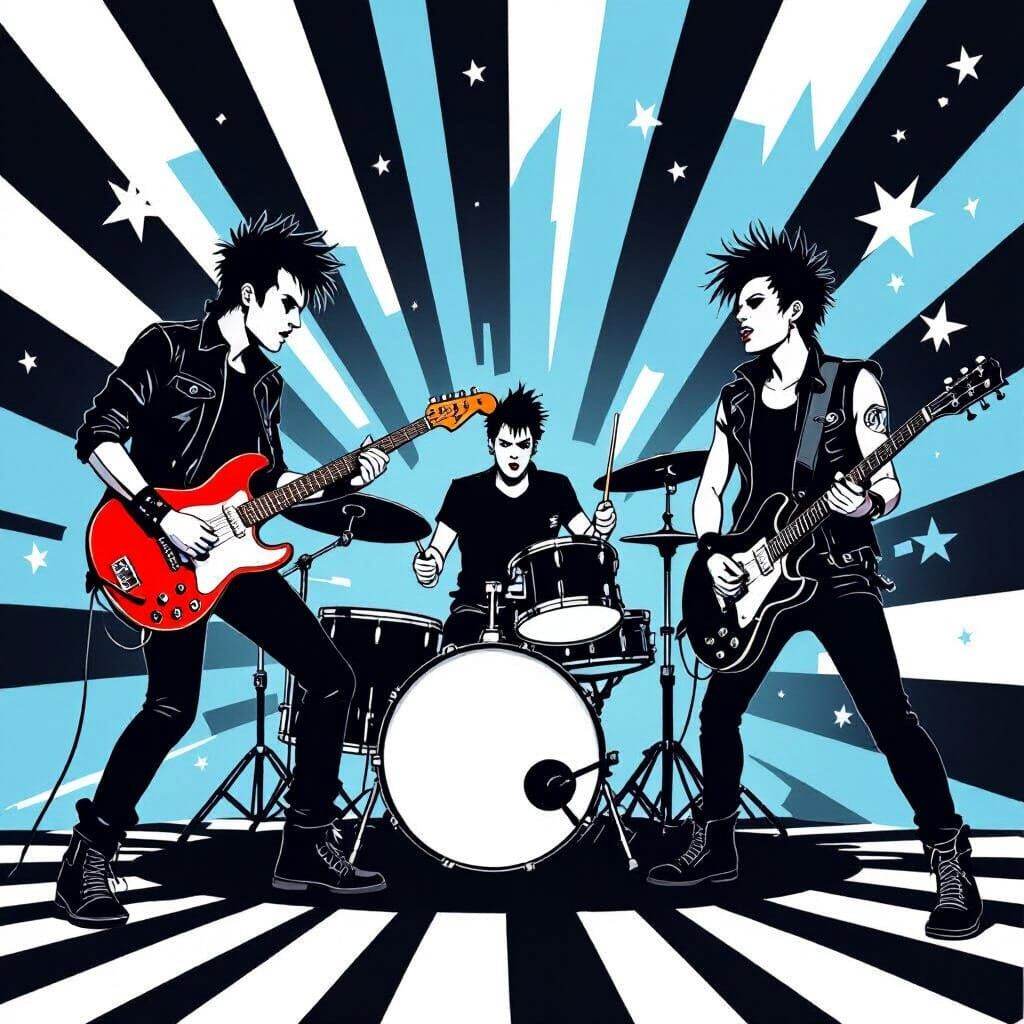 High-Contrast Punk Band Live Performance
