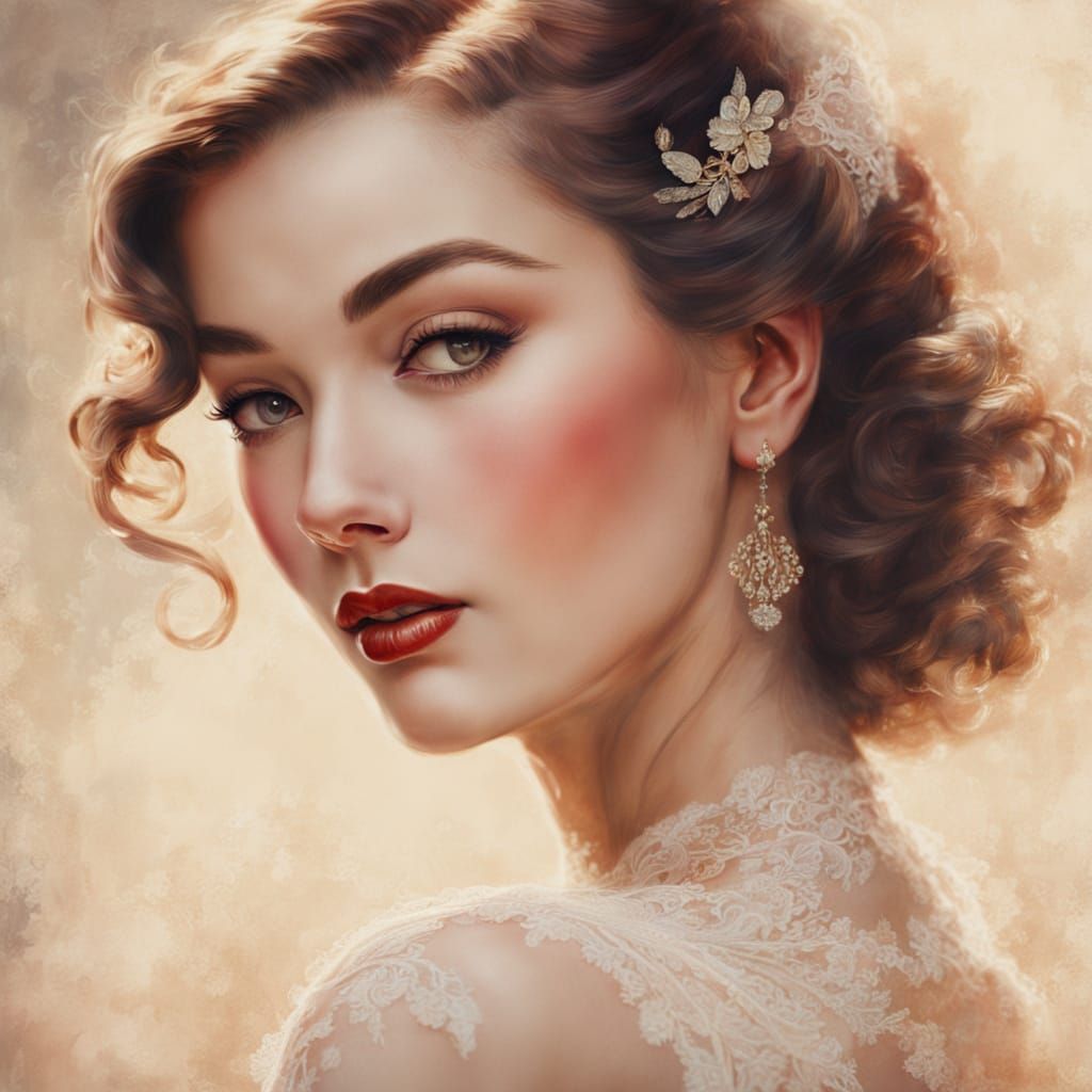 Vintage Pin-up Goddess in Lace