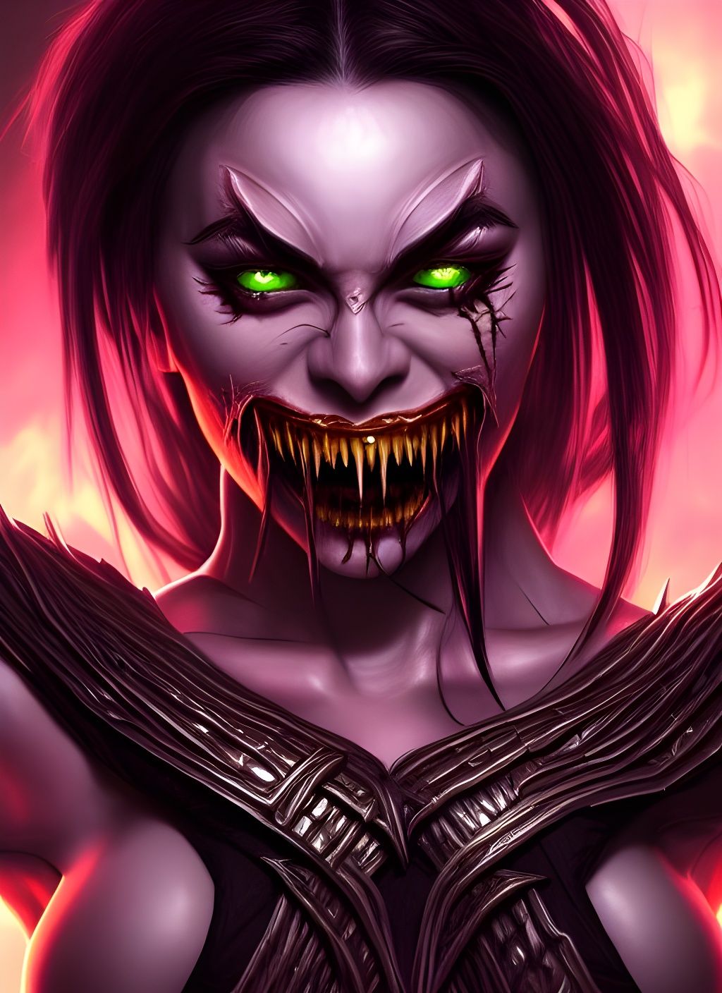 Mileena's Scary Fangs in a Fantasy Torture Chamber