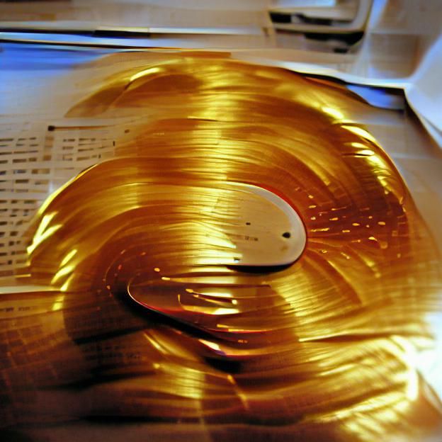 Photorealistic Golden Vinyl Record