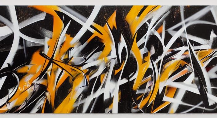 Energetic Abstract Graffiti Art in Futura Style