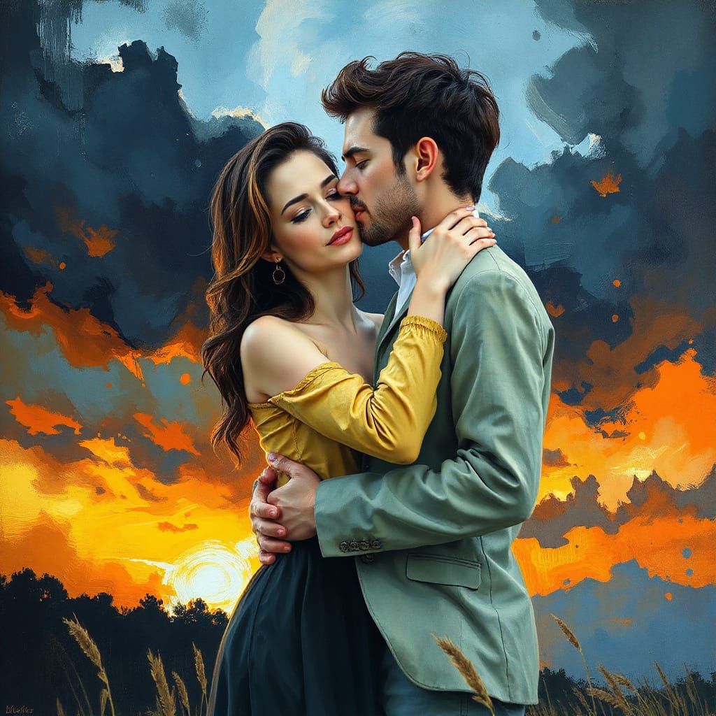 Heartbreak in Gouache: A Couple's Farewell