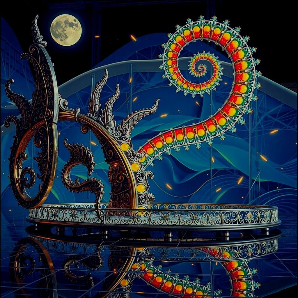 Opulent Gold and Silver Filigree Sculpture