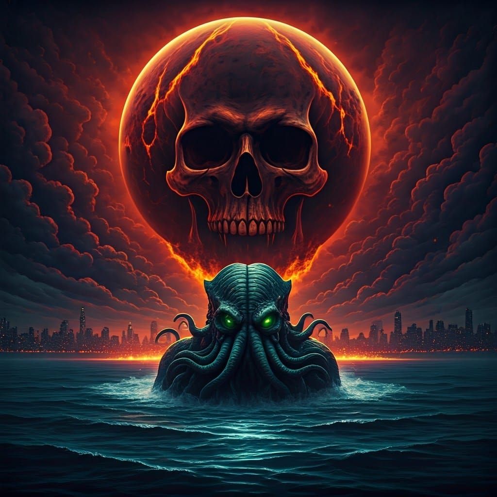 Skull Planet Nibiru Descends on Earth in Gothic Style