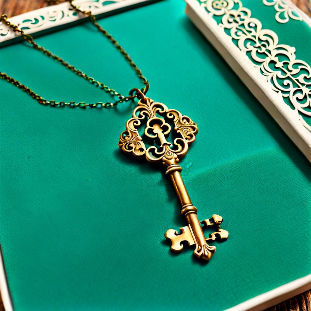 Ornate Key Necklace Close-Up