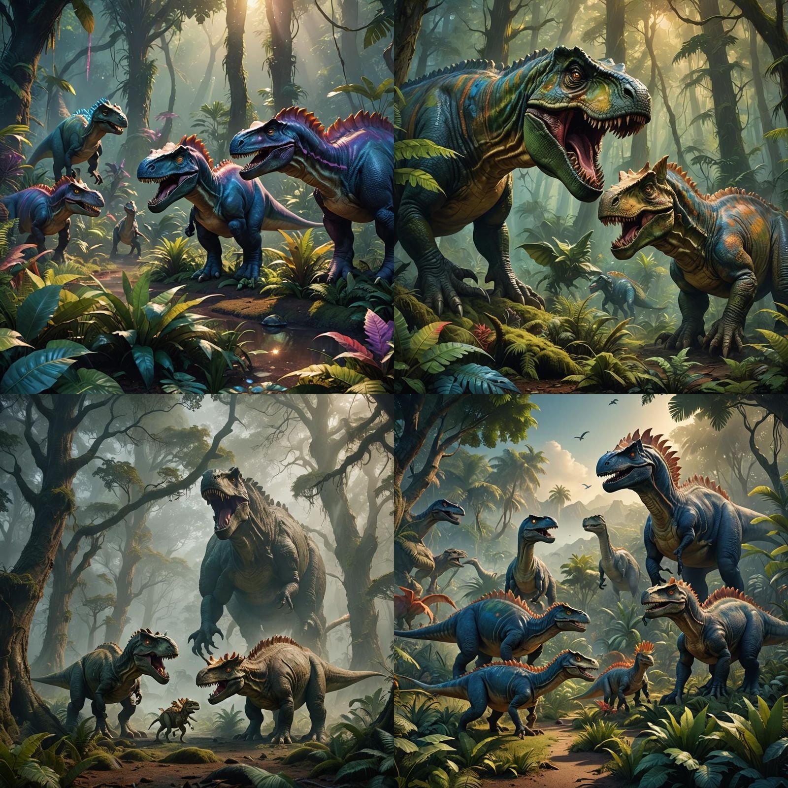 Detailed Dinosaur Matte Painting in Deep Color