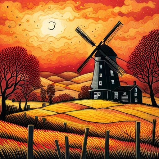 Autumn Windmill Inspired by Eads and Gerard