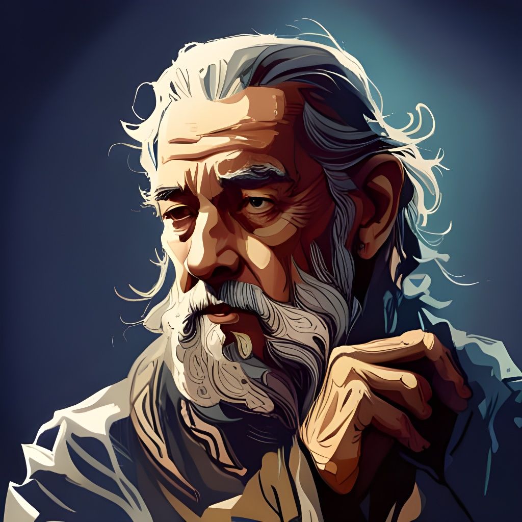 Gandalf with Golden Outlines Digital Painting