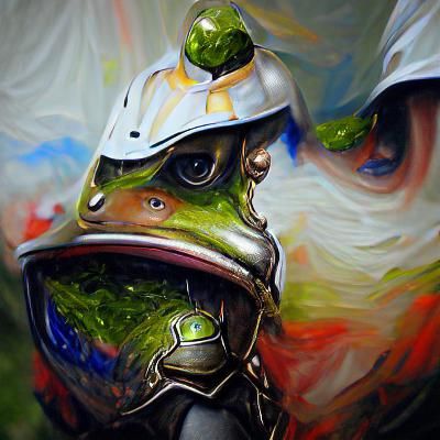 Frog Knight Cartoon Character Portrait