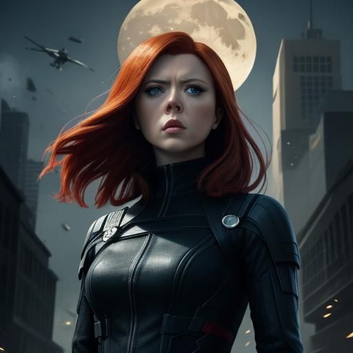 Spy Confrontation Under Moonlight: A Digital Painting