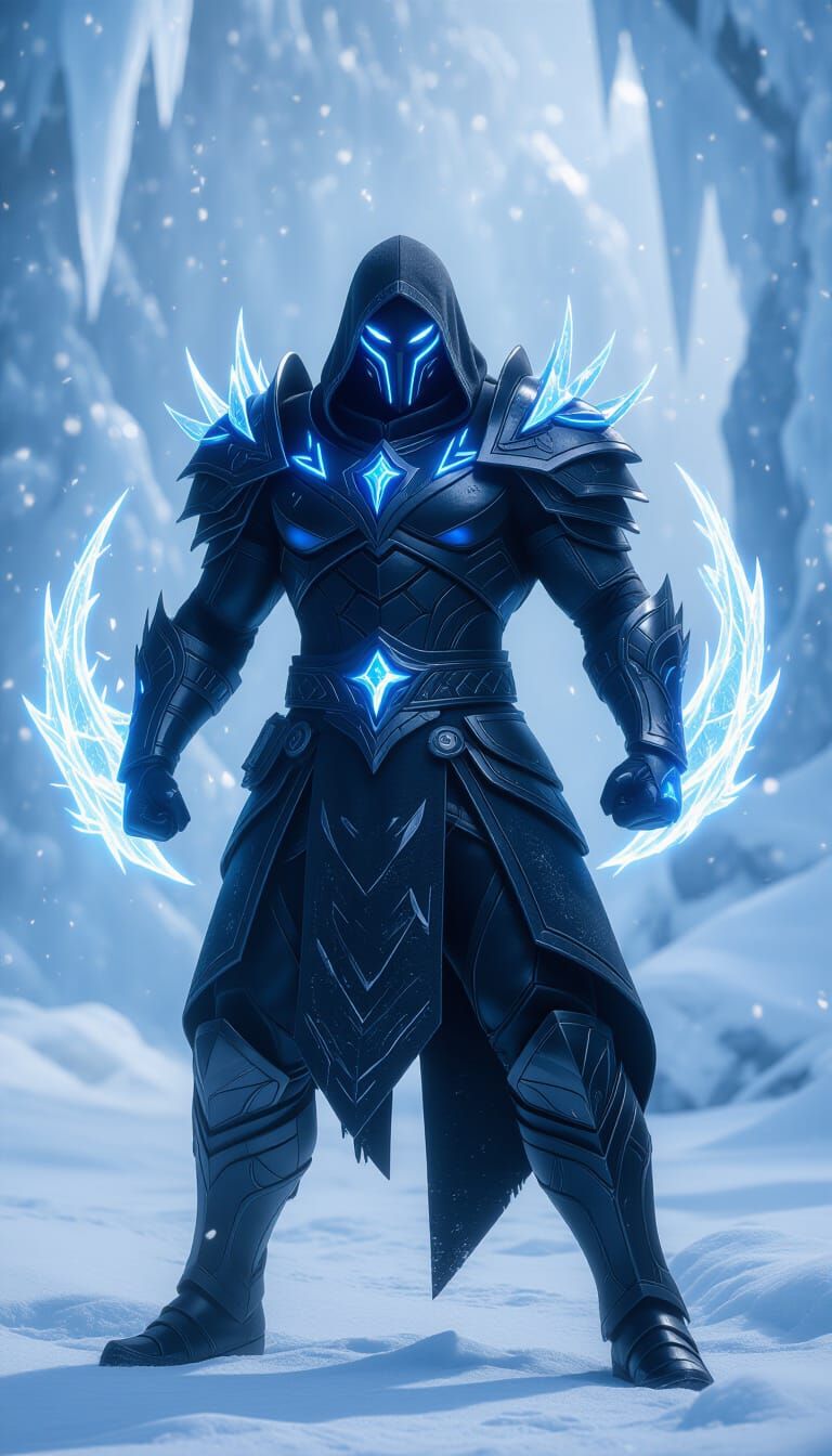 Frost Warrior in Frozen Arena, Unreal Engine Style
