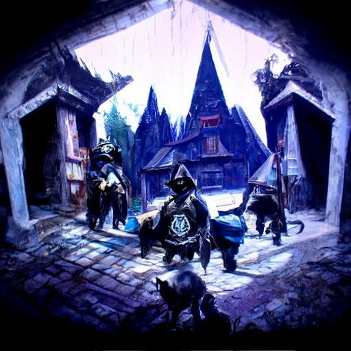 Nightengale Thief Steals Diamond: Steampunk Oil Painting