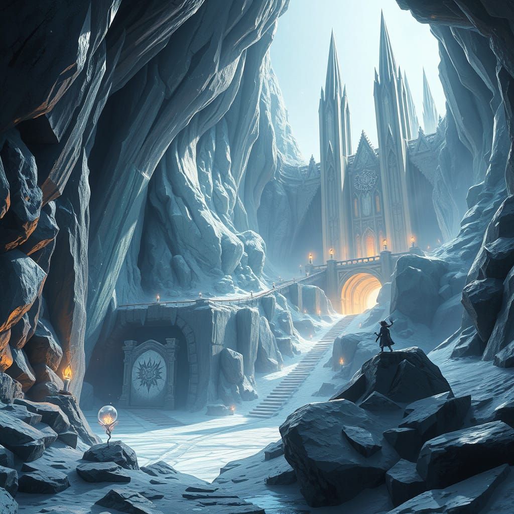 Crystal Warrens Snow Elf Fortress in a Frozen Crystal Cavern