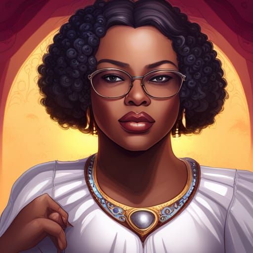 Regal Gothic Portrait of Plus Sized African American Princes...