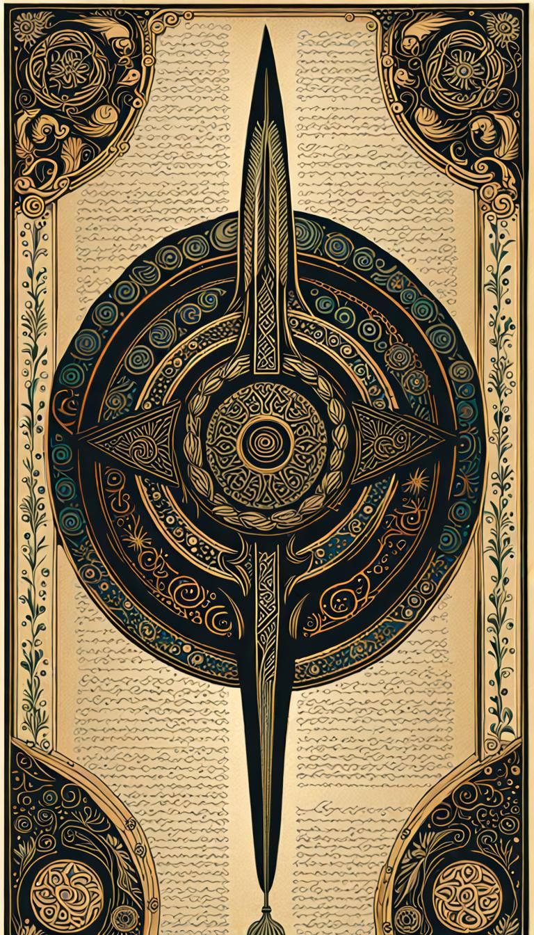 Necronomicon Pages with Arcane Diagrams in Digital Art