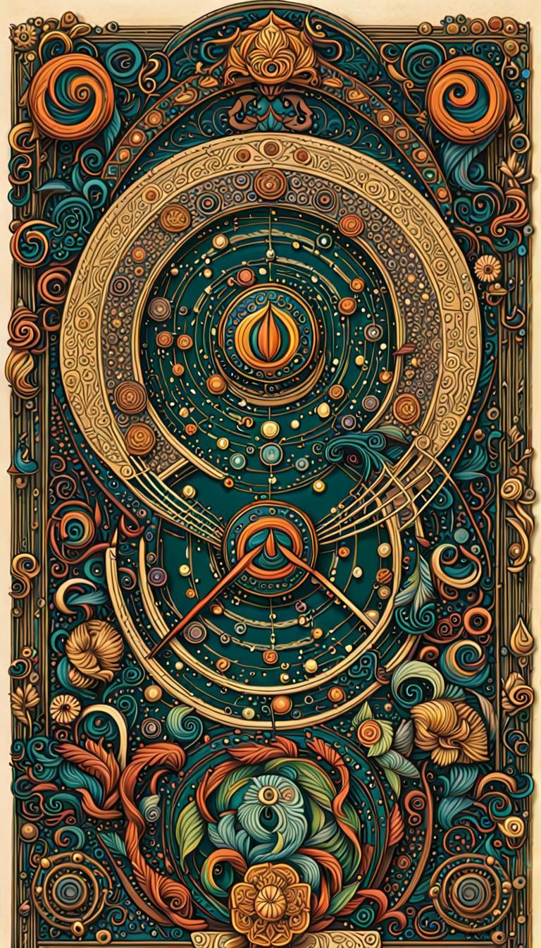 Necronomicon Pages with Arcane Diagrams in Gothic Art