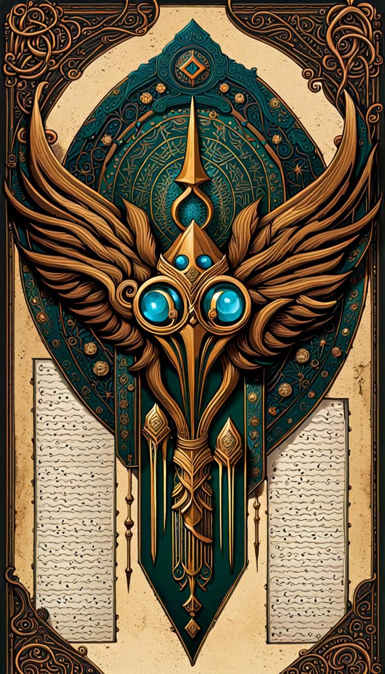 Illuminated Necronomicon Pages in Gothic Art Style