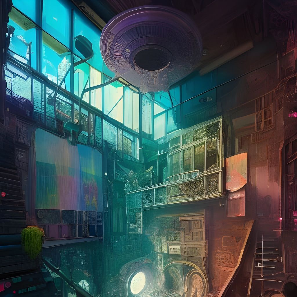 Detailed Rainbow House with Obsidian and Damascus Elements