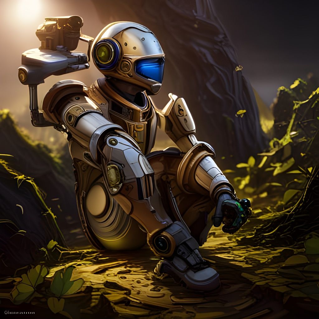 Cyborg Firefly with Intricate Metal Design