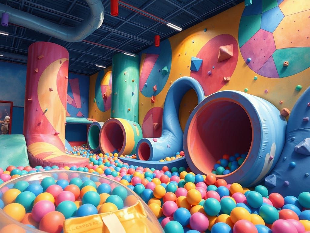 Watercolor Soft Play Center with Ball Pools