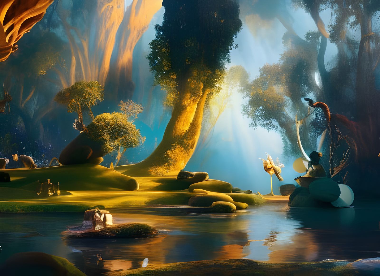 Dreamy Abstract Art with Magical Particles