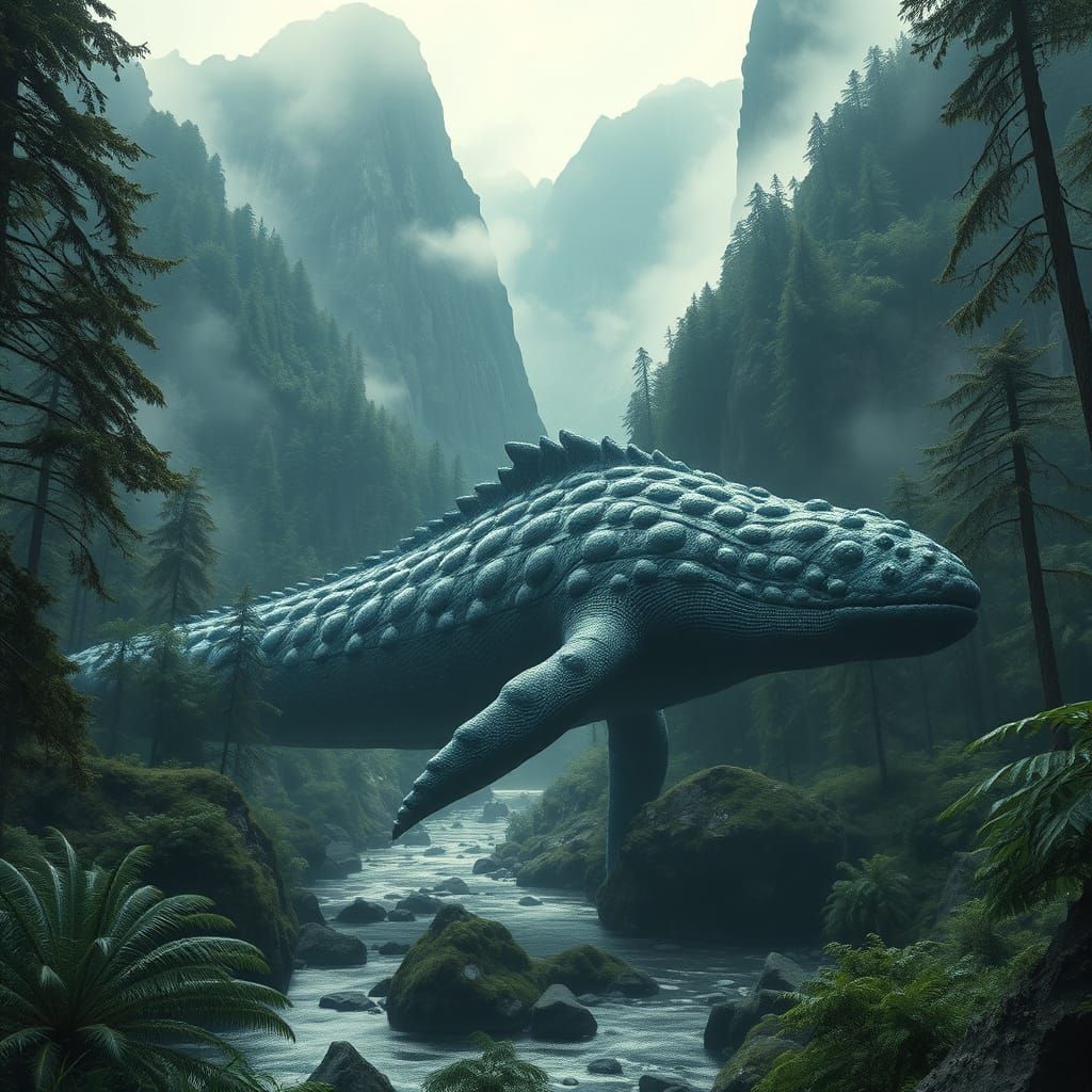 Colossal Creature in Untouched Ecosystem, Cinematic Document...