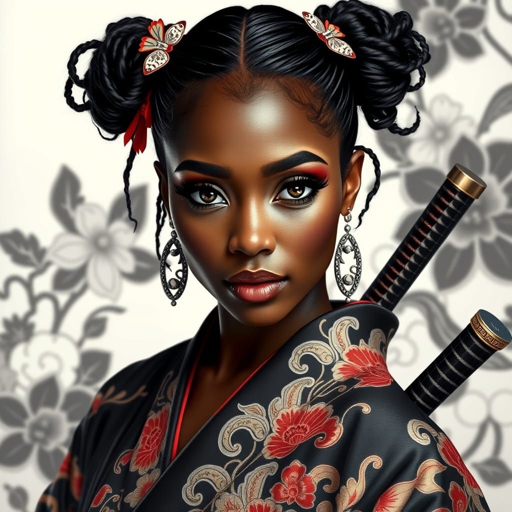 A glamorous, chibi-style digital illustration of a light-ski...