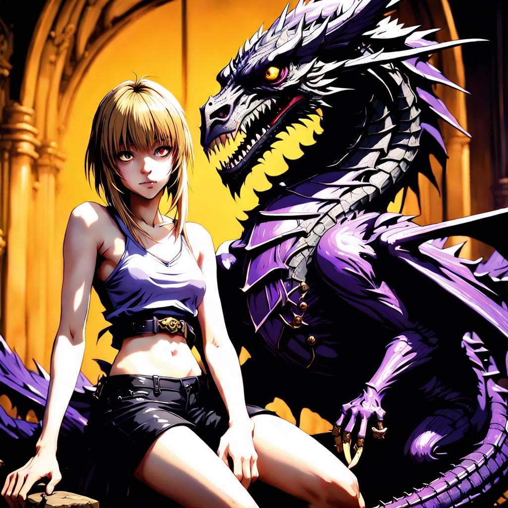 Misa Protected by Wyvern: Dark Fantasy Concept Art