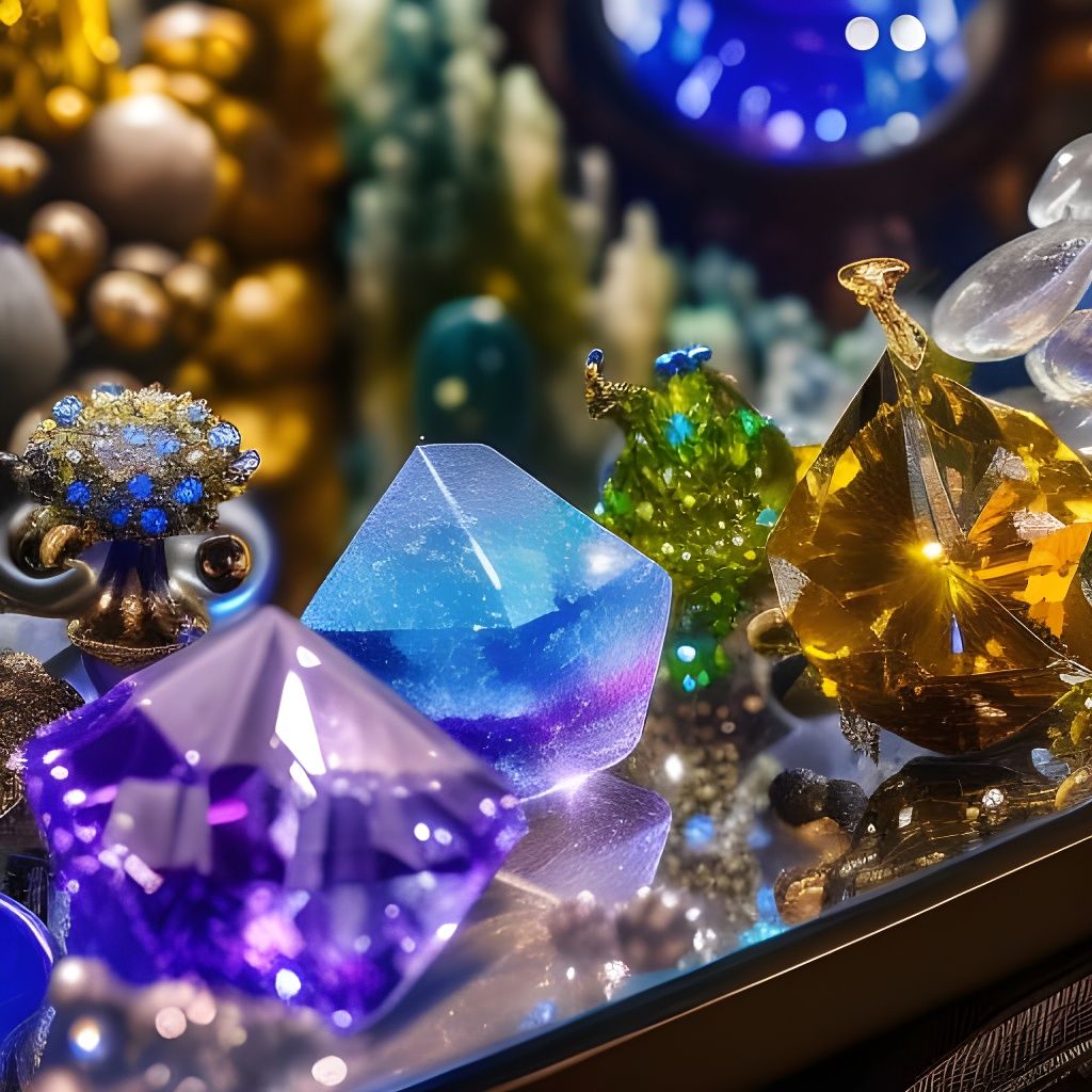 Ornate Crystal Shop Window in Rococo Style
