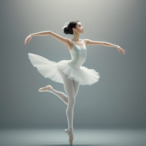 Ethereal Ballet Dancer in Mid-Air Leap