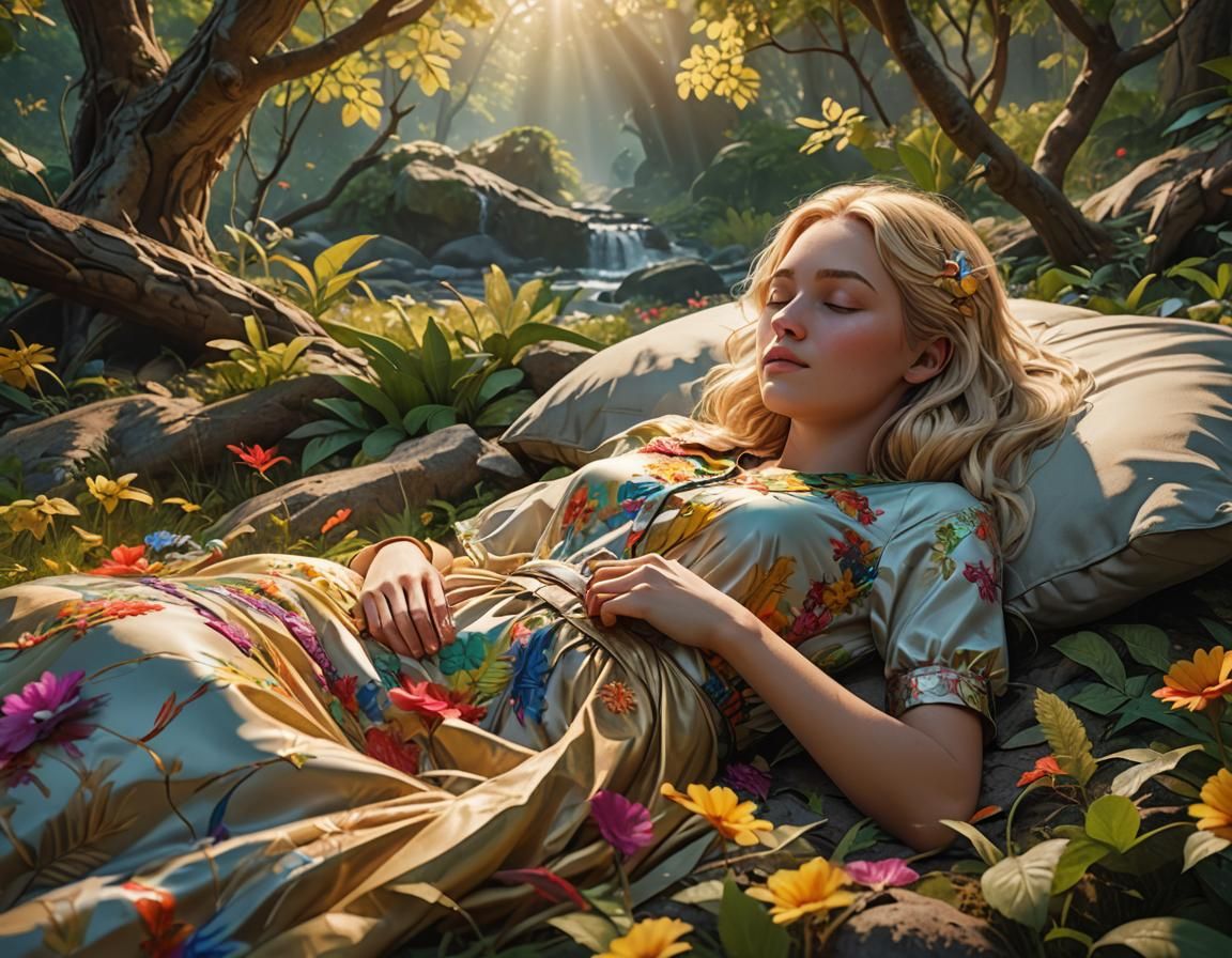 Natural Beauty: Woman Sleeping in 8K Resolution