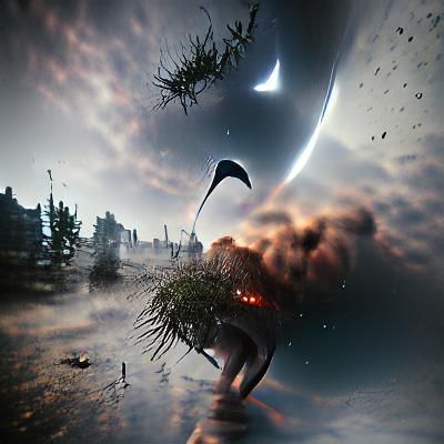 Apocalyptic Earth Destruction in Surreal Style