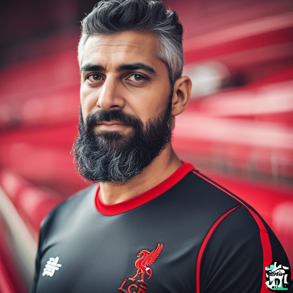 Arab Footballer Portrait with Stadium Backdrop