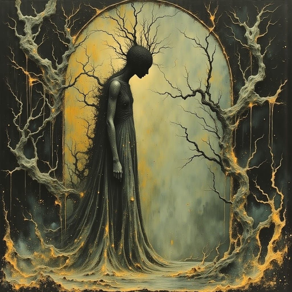 Dark Oil Painting: Our Mother of Lullabies