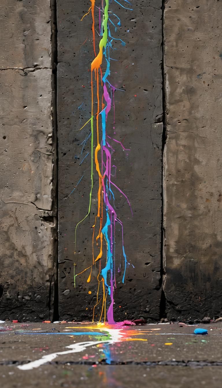 Rainbow Lightning Graffiti Art in Urban Alleyway