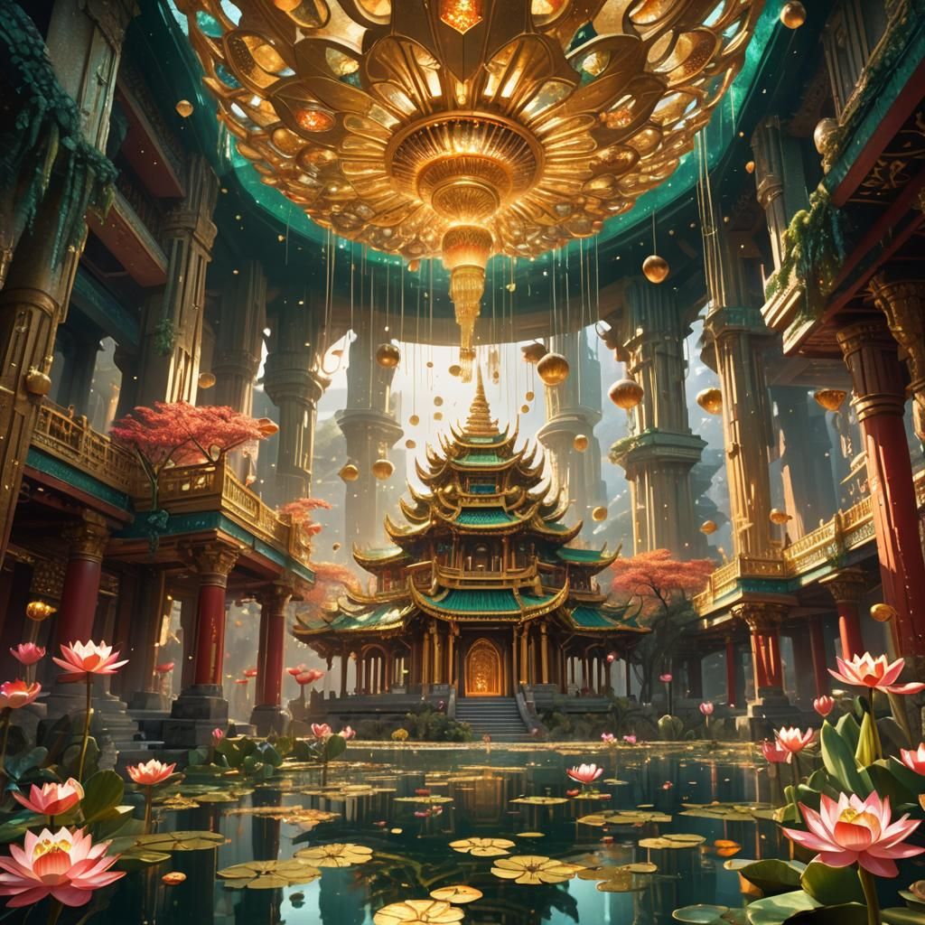Radiant Maya Assembly Hall in Fantasy Concept Art