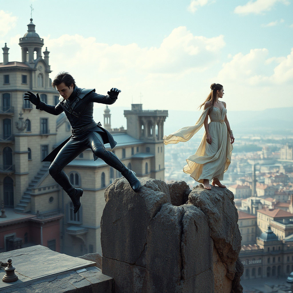 Futurepunk Rebels in Renaissance Cityscape: Cinematic Film S...