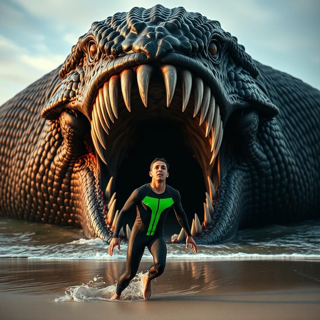 Swimmer's Terror: Confronting a Jormungandr Sea Serpent