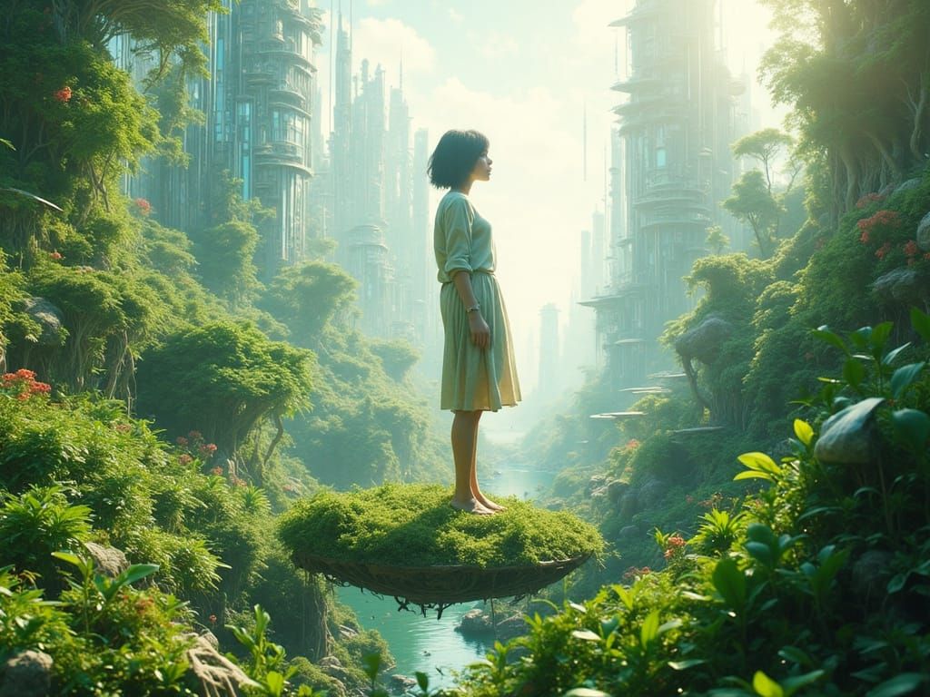 Sustainable Paradise Megacity in Eco-Futuristic 3D Render