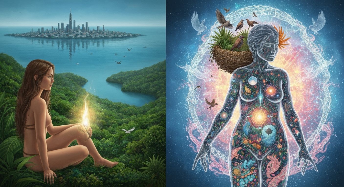 Dreamlike Floating City Concept Art