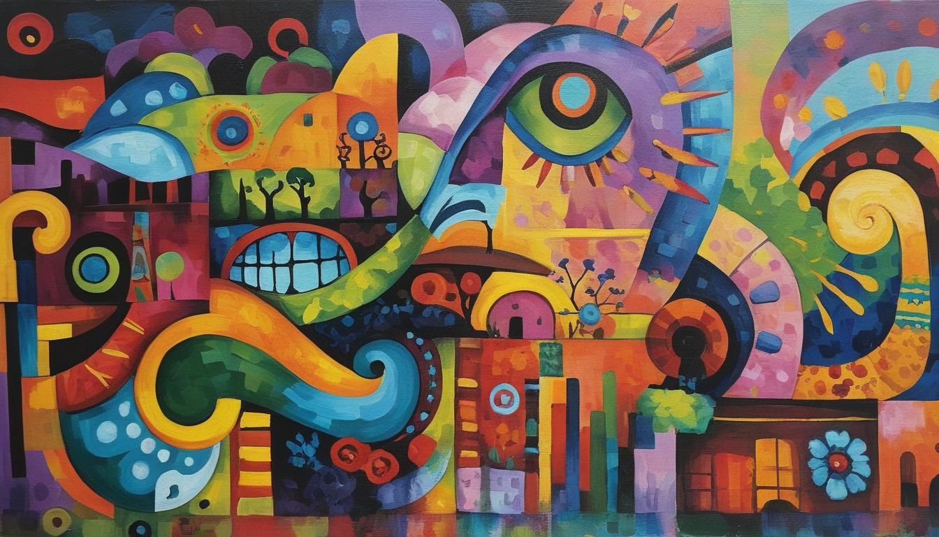 Vibrant Mexican Landscape Painting