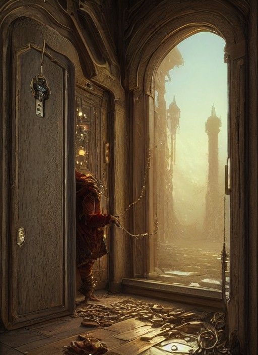 Intricate Book Cover: Door Lock and Key