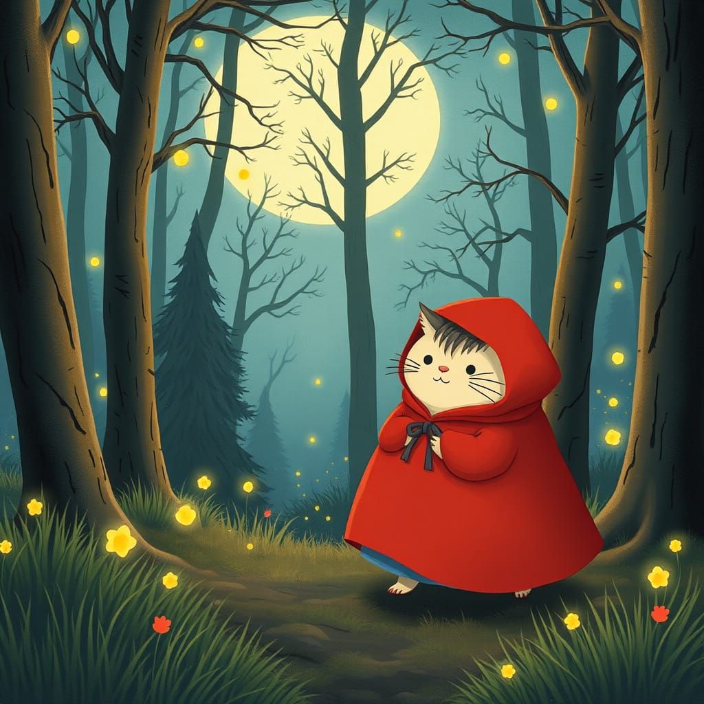 Whimsical Woodland Adventure in Classic Children's Book Styl...