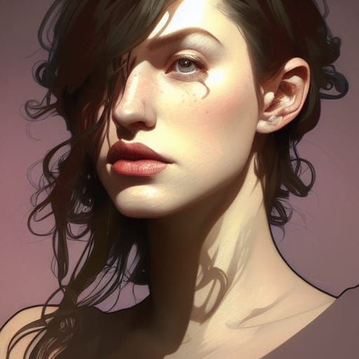 Detailed Portrait of an Irish Woman in Art Nouveau Style