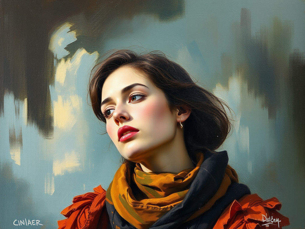 Oil Painting in Medium Format Photography Style